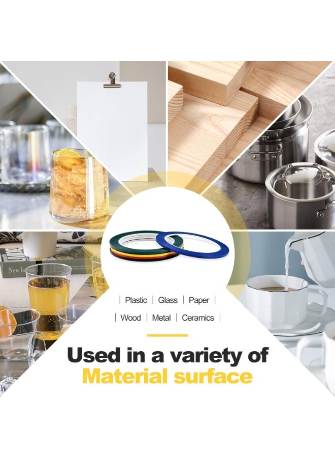 fantasize Whiteboard Tape, 5 Rolls Graphic Chart Tape, Self Adhesive, Assorted 5 Colors, Art Graphic Chart Line for Dry Erase Board, Art, Outdoor, School Projects, 3 mm x 66 m - Image 4